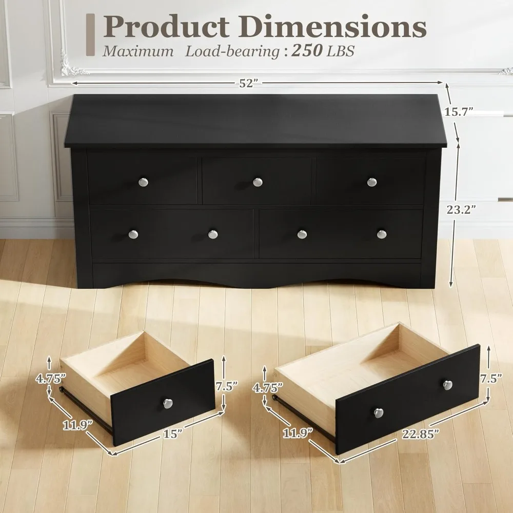 أثاث غرفة نوم خشبي بـ 5 أدراج، حامل تلفزيون لـ 65 تلفزيونًا، خزانة تخزين للممر ومساحات المعيشة