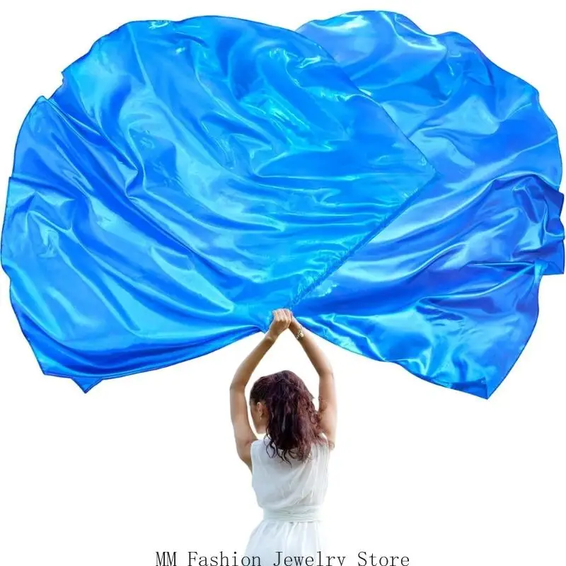 1 مجموعة أعلام العبادة نصف دائرة (1 قطعة العلم + 1 قطعة قضيب مرن) للرقصات الكنيسة الثناء أعلام الرقص للعبادة #4