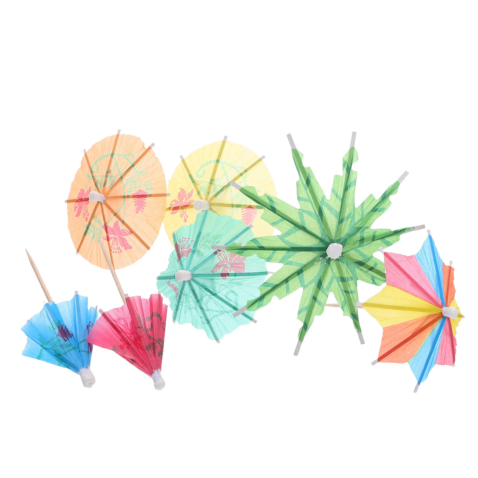 

120Pcs Tropical Cocktail Drink Umbrellas Mini Paper Picks Hawaiian Summer Party Decorations Colorful Miniature Parasol