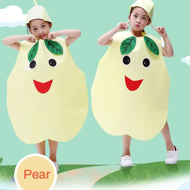 Kids Fruit Costume Outfit Novelty Fruit Veggie Performance Stage Cosplay Costume Vegetable Clothes Strawberry Grape For Boy Girl image 4