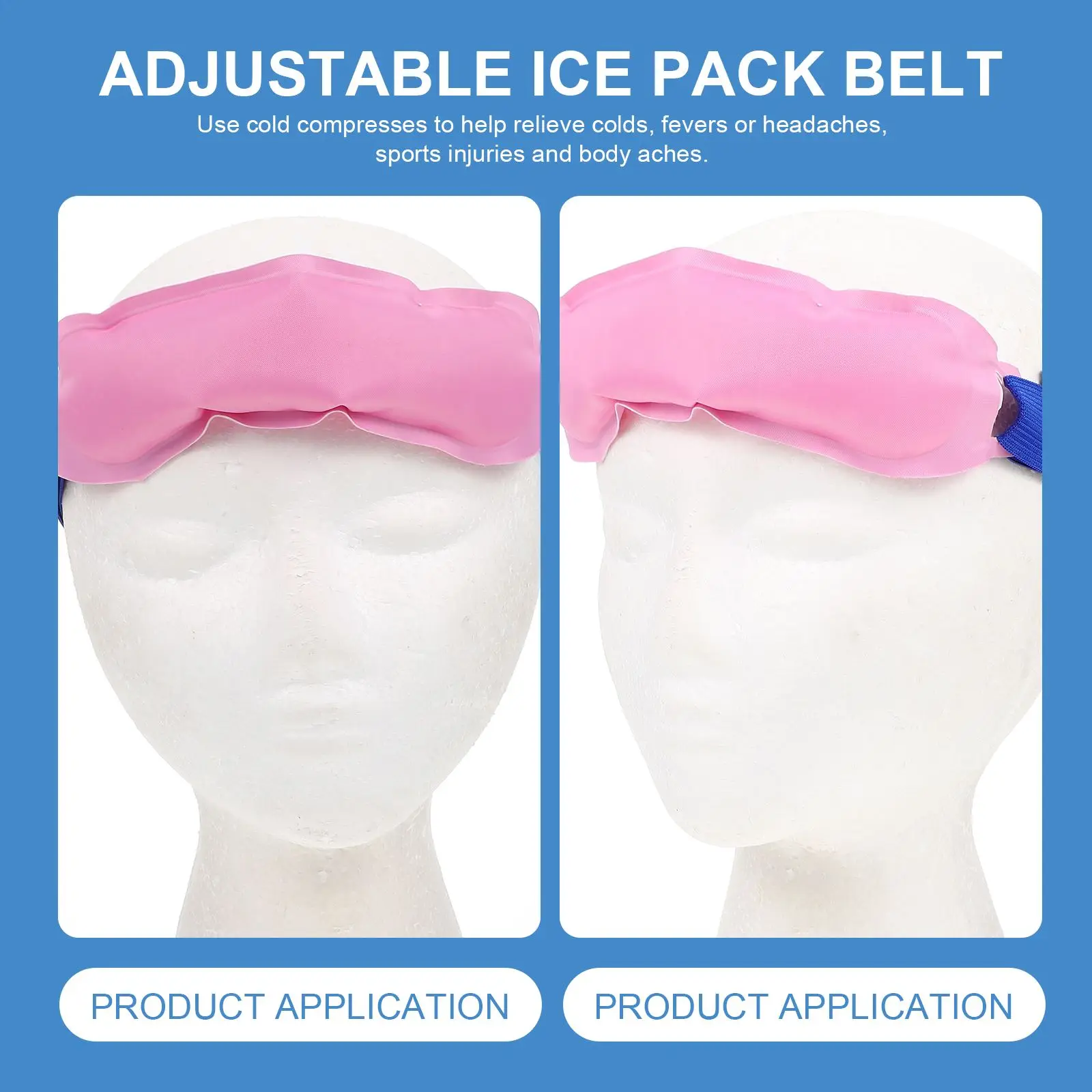 Ice Pack Wrap Cold Headache Gel Migraine Cooling Compress Hot Belt Pad Headband Relief Reusable Packs Adjustable Aid First