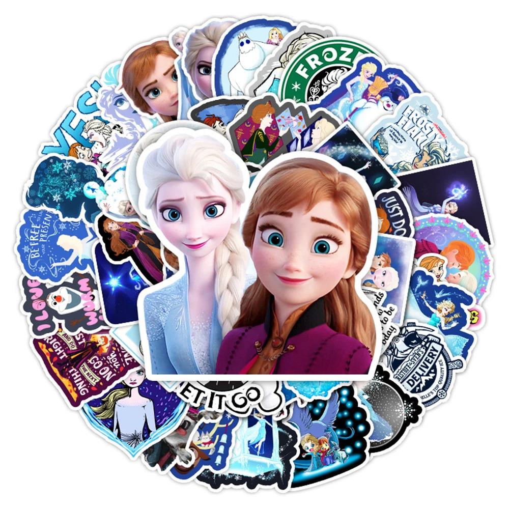 10/30/50pcs Disney Moive Frozen Elsa Stickers Anime Cute Princess Decoration Decals Toy Aesthetic Kawaii Girl Kids Sticker Gifts