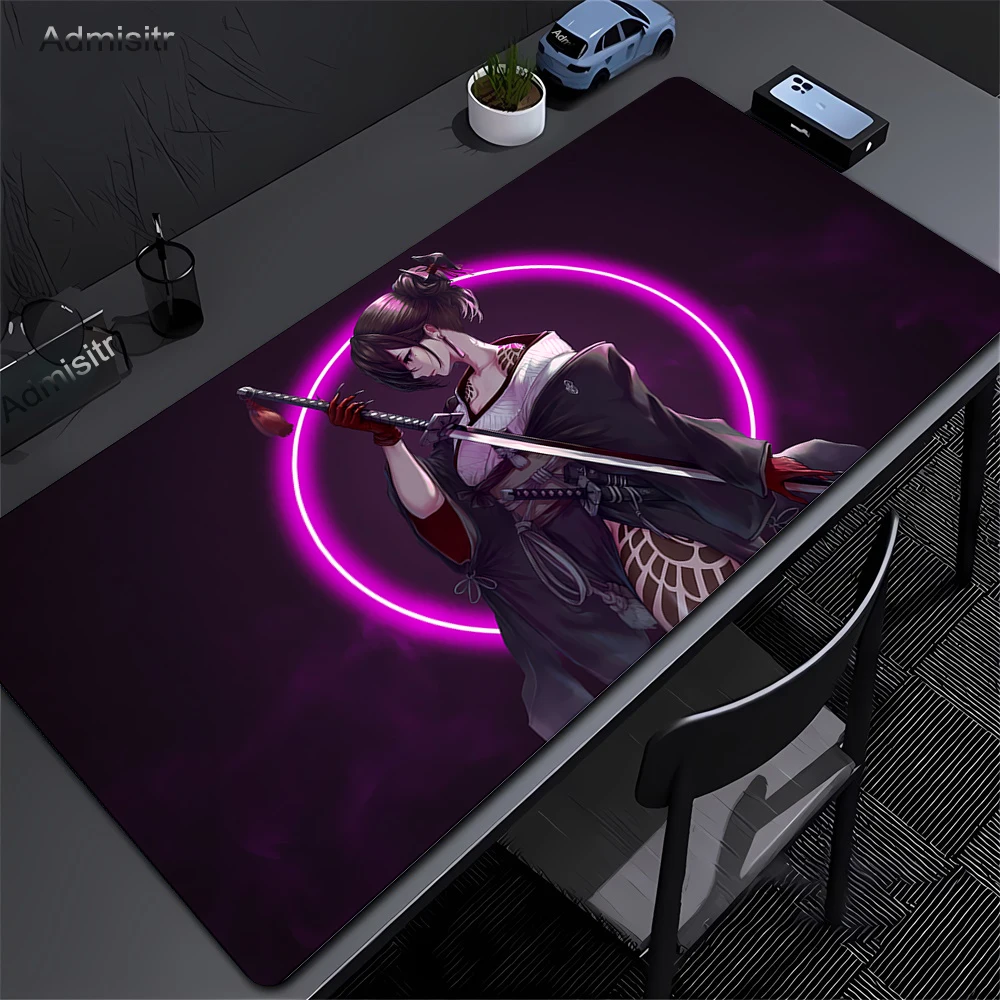 XXL Muismat PC Paars Anime Meisje Gamer Muismat Laptop Computer Toetsenbord Accessoires Muis Mat Tapijt Uitgebreide Bureaumatten 50x100cm