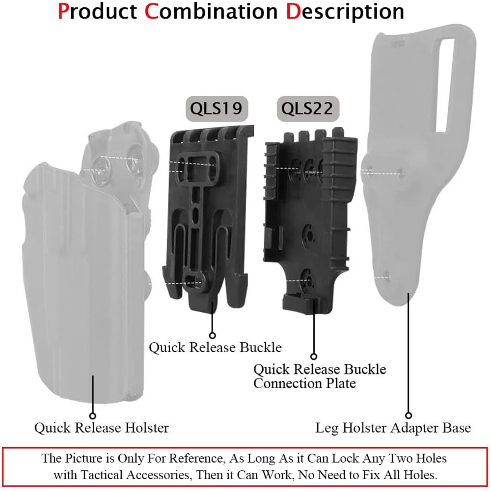 QLS عدة للصيد مسدس الحافظة محول قابل للتعديل التكتيكية الألوان الادسنس الإفراج السريع الحافظة تصاعد الملحقات