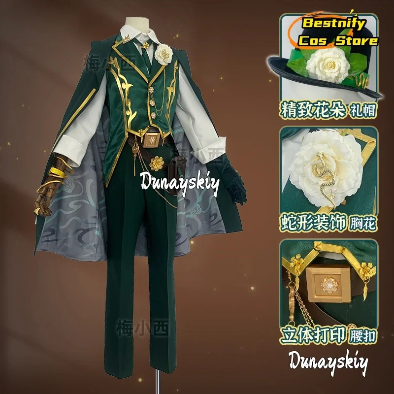 تأثيري الهوية الخامس ريتشارد الاسترليني فارس تأثيري حلي الأخضر المخملية بدوره كيب موحدة لعبة أنيمي لعب الأدوار شعر مستعار حذاء الدعامة S