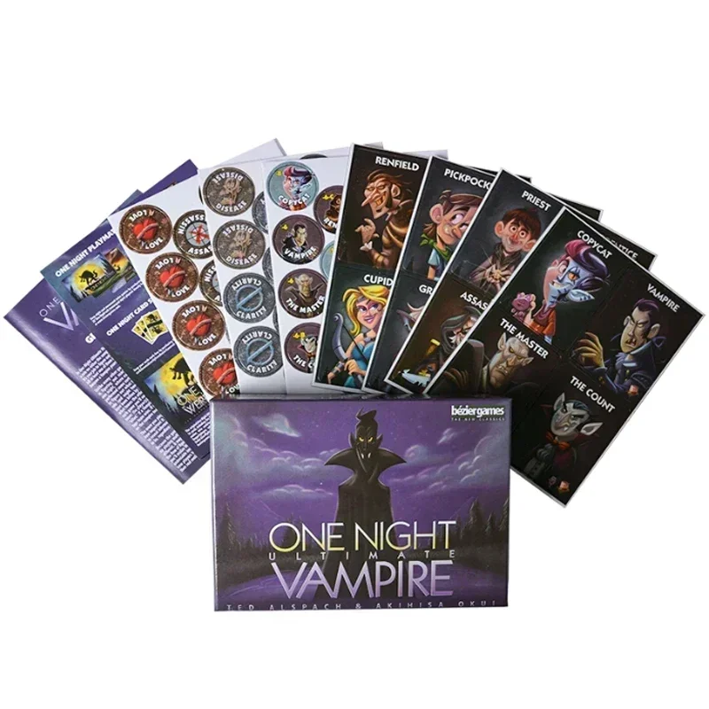 One Night Ultimate Werewolf Cards Collection Board Game Alien Super Villains Edition Deck For Party Playing