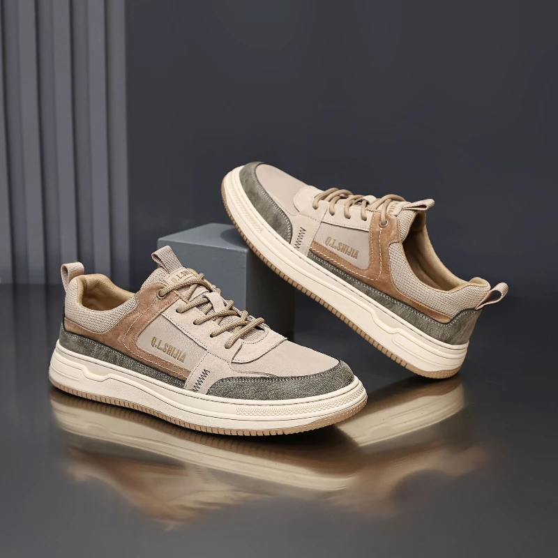 

Fashionable Sports Leisure 2025 Spring and Autumn New Trendy Retro Versatile Leather Shoes Light Breathable Men's Shoes