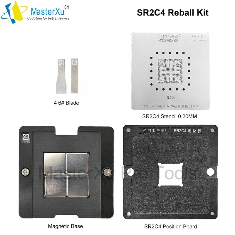 AMAOE SR2C4 SR2WB SR3RZ Direct Heating BGA Reballing Stencil Kit For Macbook HM170 SR2C5/6/8/9 SR30W /SR2WC N5000 SR3S0/S1/S3/S4