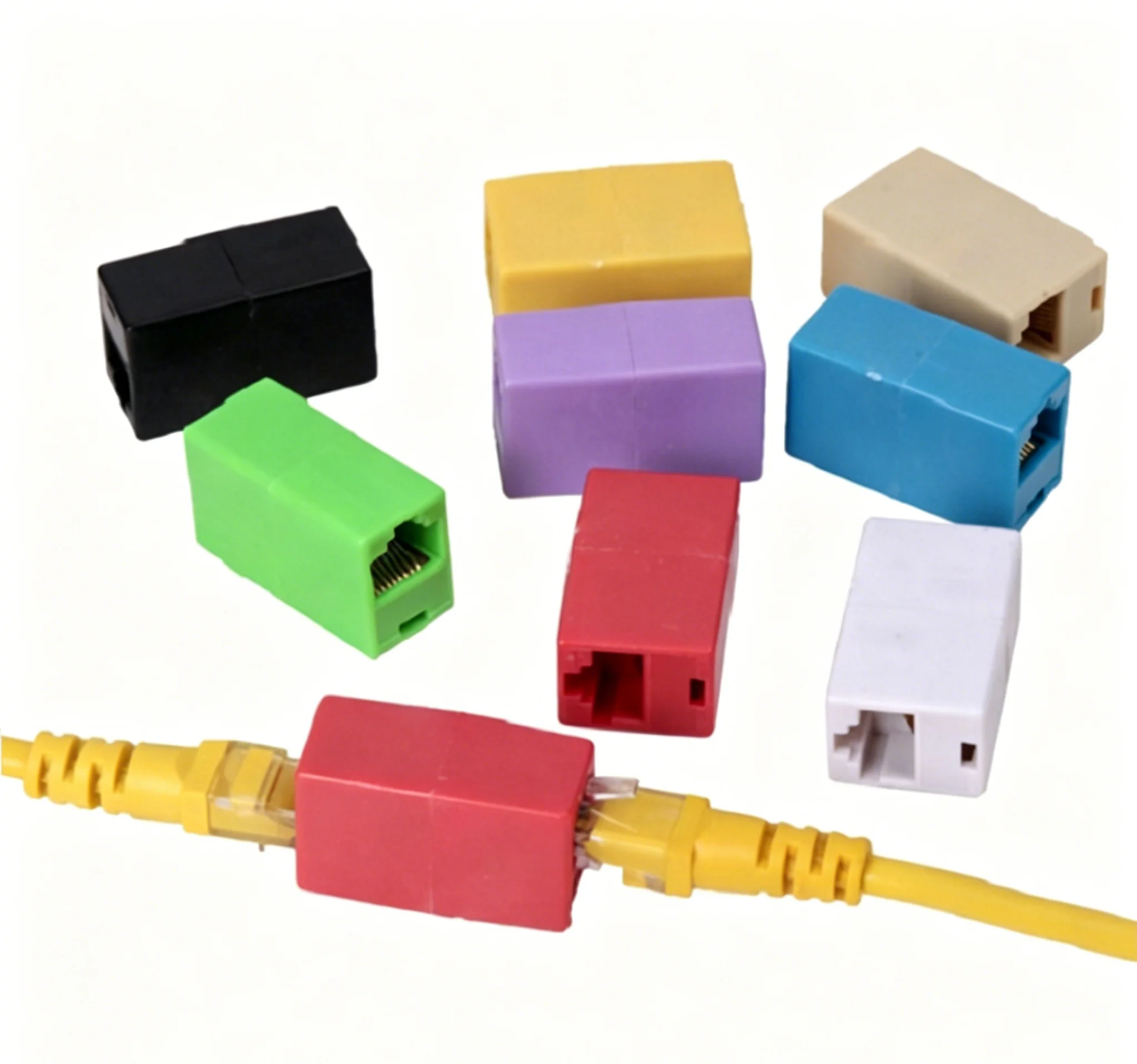 3/5/10Pcs Network Ethernet Dual Straight Head Lan Cable Joiner Coupler RJ45 CAT 5 5E 6 6a Extender Plug Network Cable Connector