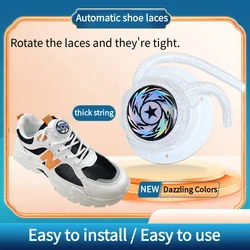 New Dazzle Colourful Swivel Buckle Thick Rope Shoelace Automatic Shoelace Sneakers No Tie Elastic Shoelace Round Shoelace