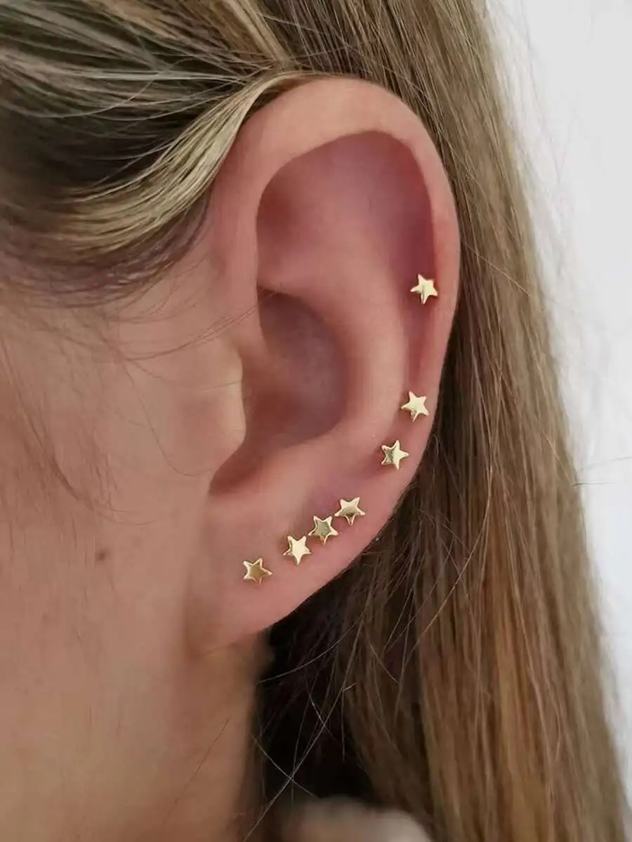 

7pcs Star Shape Stud Earrings For Women Fashion Jewelry Set