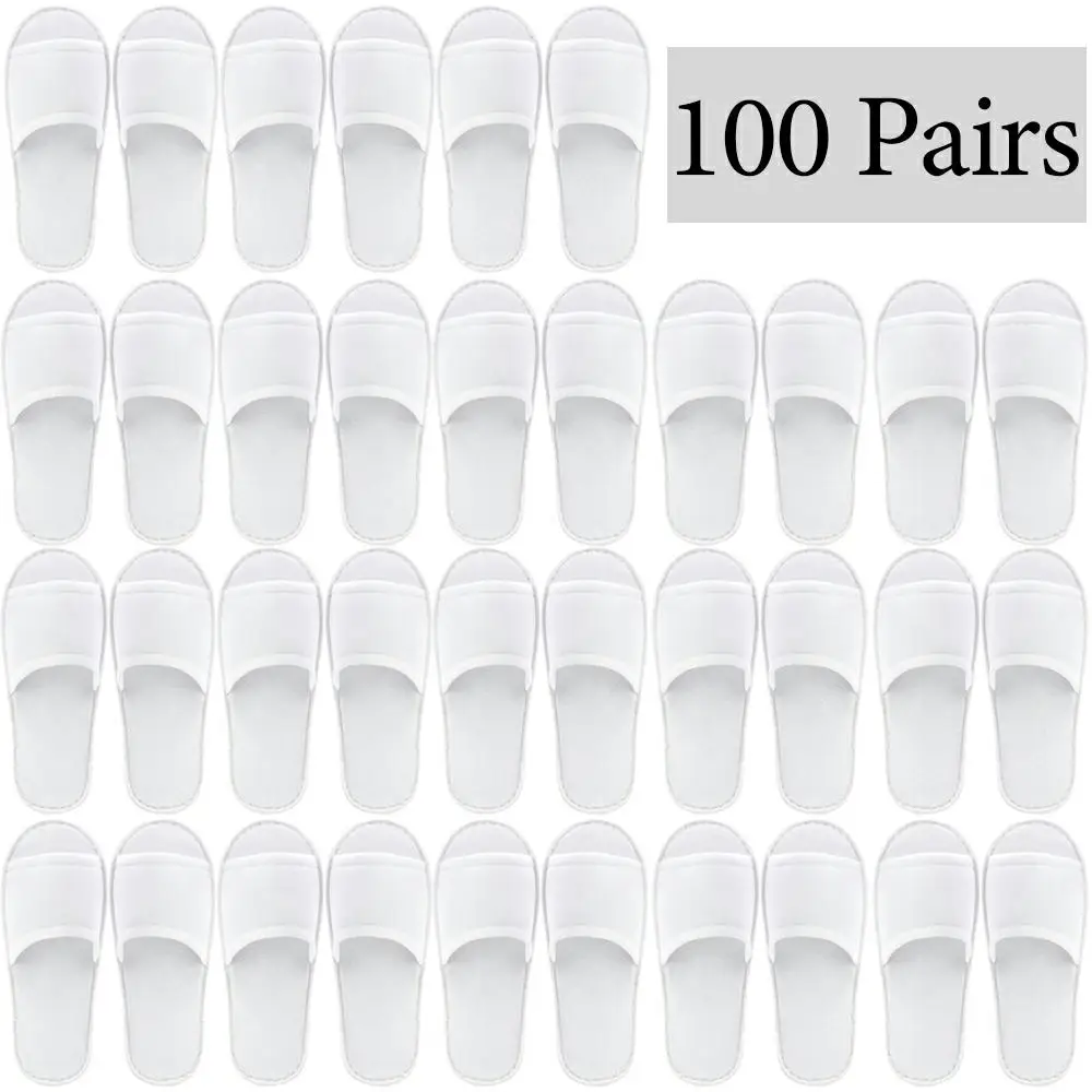 20-200Pairs Open Teen Wegwerp Slippers voor Gasten Witte Huis Gast Slippers Antislip Hotel Slippers Unisex spa Slippers