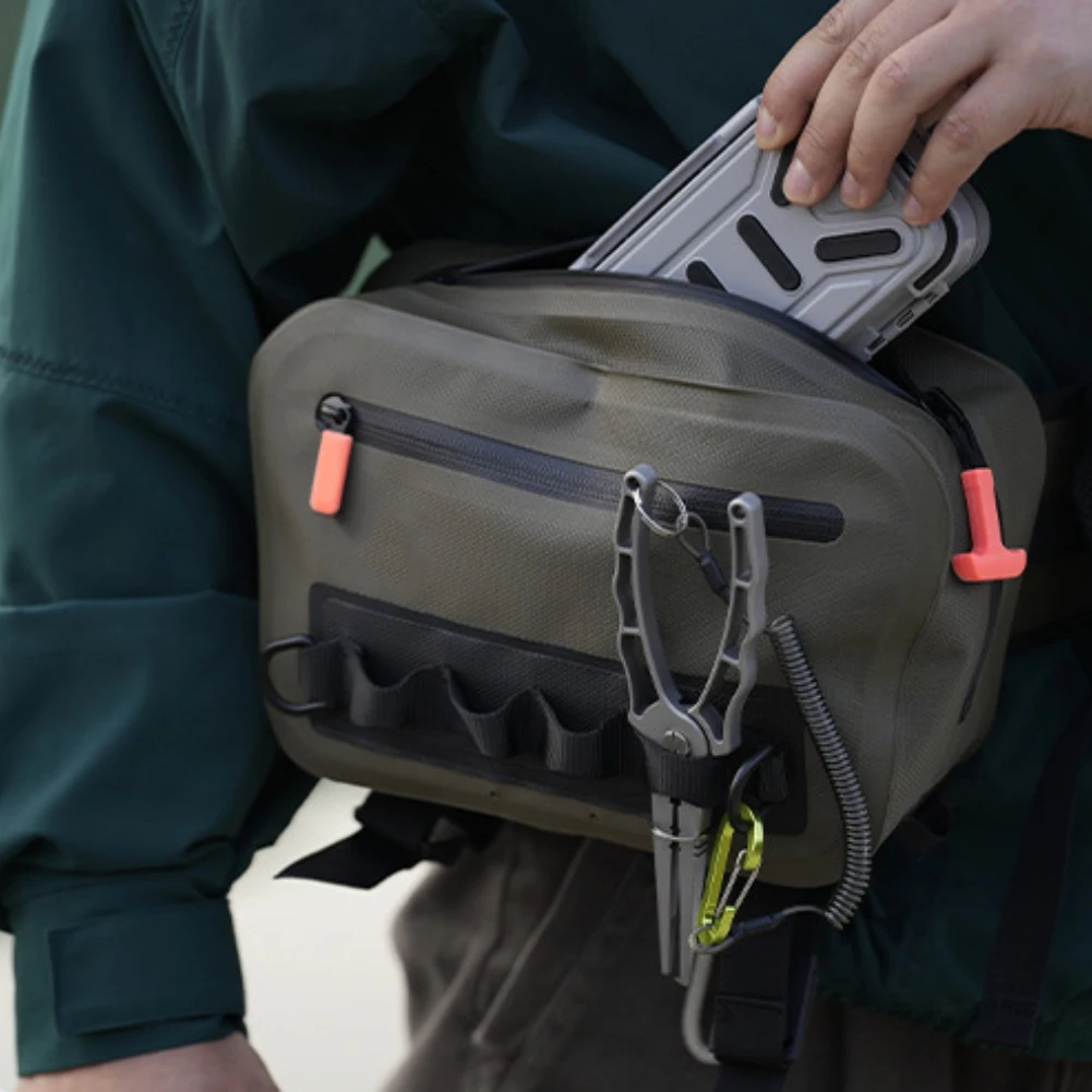 

1pc Fishing Airtight Zipper Bag 22x12x8cm IPX8 Waterproof Multi Functional Double-layer Lure Crossbody Bag Fishing Gear Parts