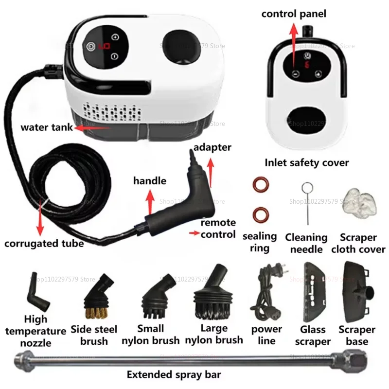 2025 New High Temperature Steam Cleaner Touch Screen Display Small Household Air Conditioner Kitchen Range Hood Fast Heating