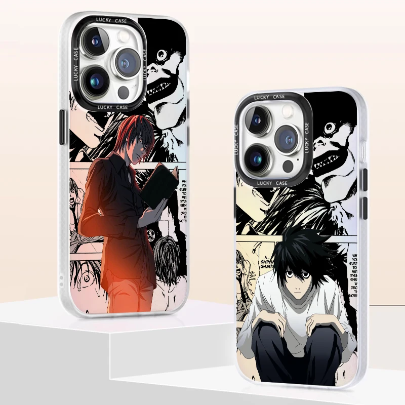 Anime Death Note Boy Cool Phone Case For Apple iPhone 15 14 13 12 11 XS XR X Pro MAX 8 7 Plus SE Laser Gradient Cover