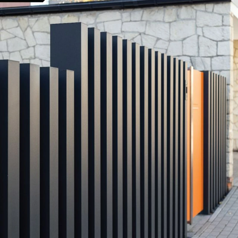 Modern Courtyard Vertical Aluminum Alloy Fence Powder Coated Metal Plate Privacy Fence for Villa Garden Outdoor Decoration
