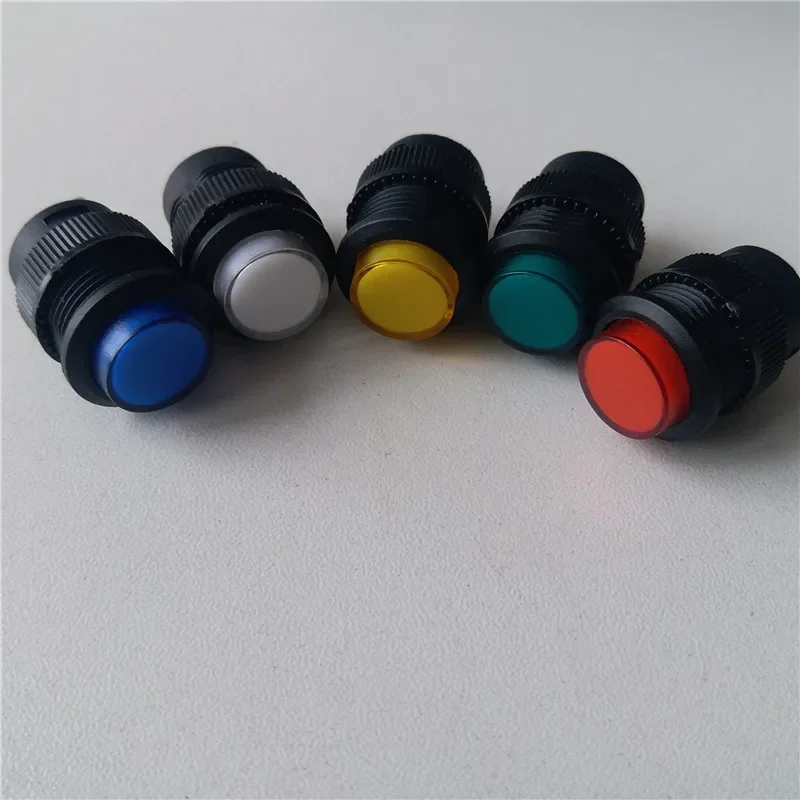 15Pcs Push Button Switch 250V 3A Switch R16-503Ad/Bd 4 Pin Self Reset Self Lock Switch Button With Led Round 16Mm