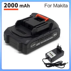 21V Rechargeable Battery 2000mAh Lithium Ion Battery For Makita Electric Power Tool Battery EU Plug