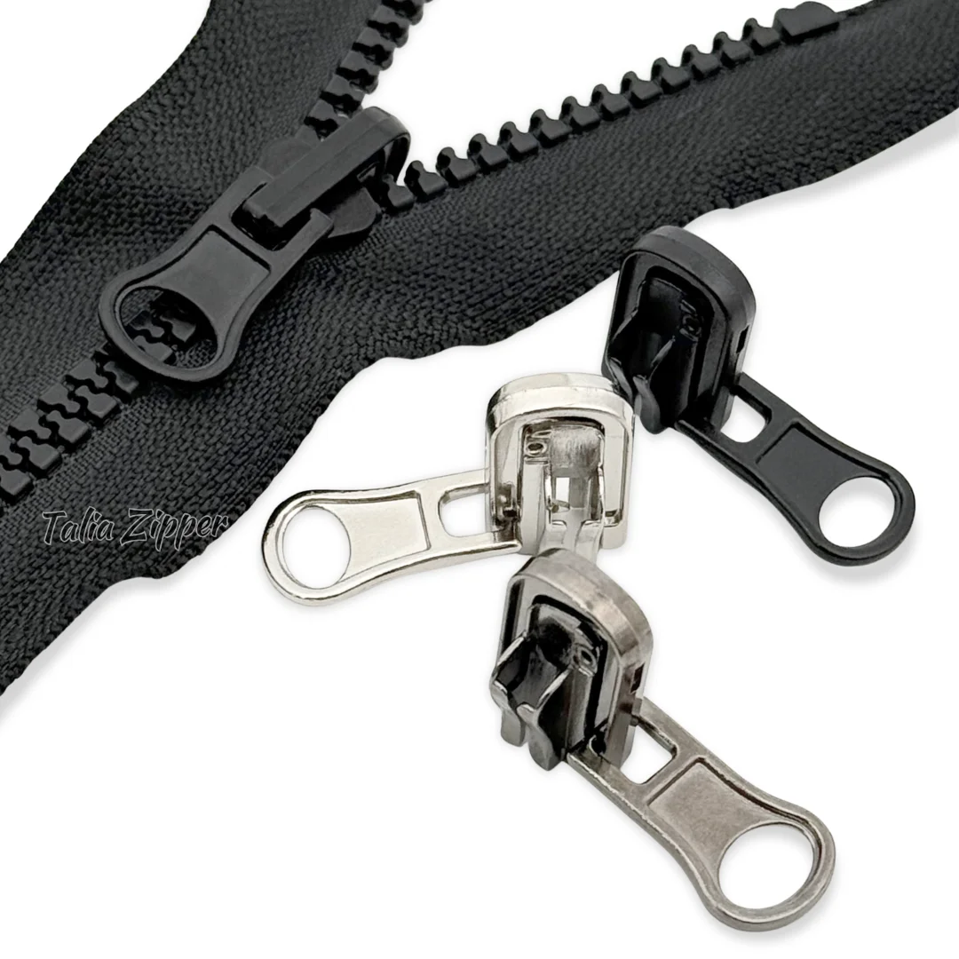 5pcs #5 Double-Sided Metal Zipper Pulls, Specially Designed for Resin Zippers, Suitable for Luggage, Pockets, and DIY.
