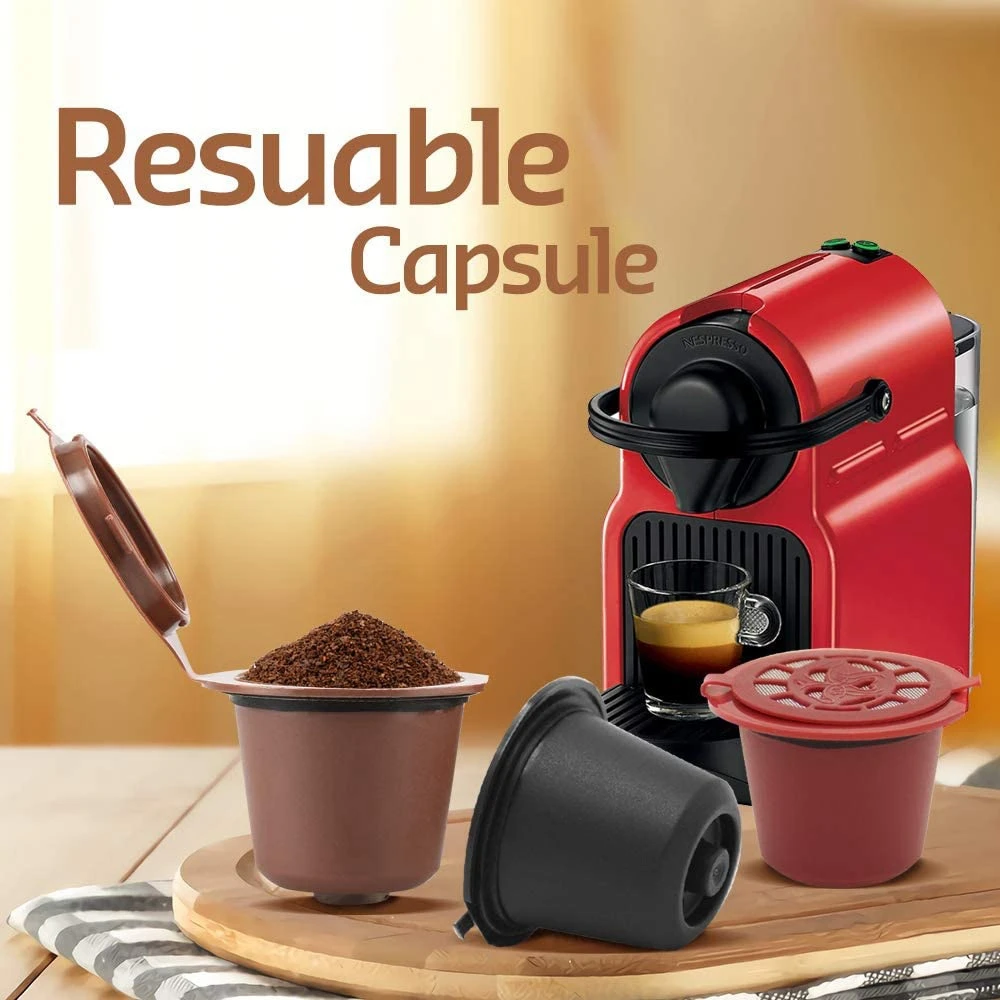 3 Pcs Refillable Reusable Espresso Capsule for Nespresso Coffee Machine Reusable Capsule Refill Empty Capsule