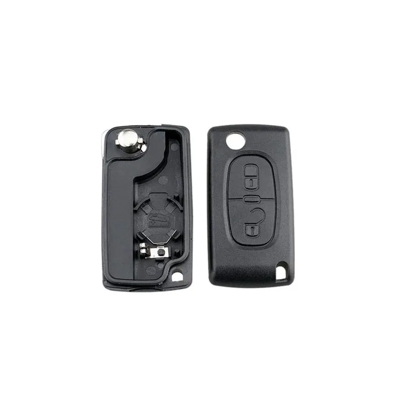 2 Buttons Flip Folding Key Case Blank Shell For Peugeot 107 207 307 307S 308 407 607 2BT