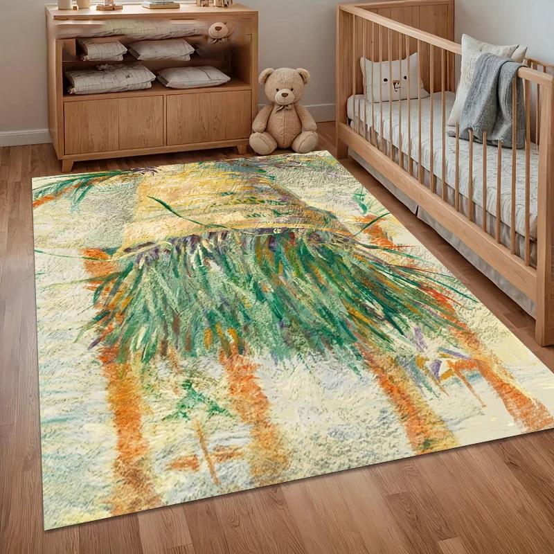 Potted Plant Bay Window Rug Non-Slip Carpet Washable Soft Floor Mat Home Decor Carpets for Living Room Hogar Entry Door Mat Dugs