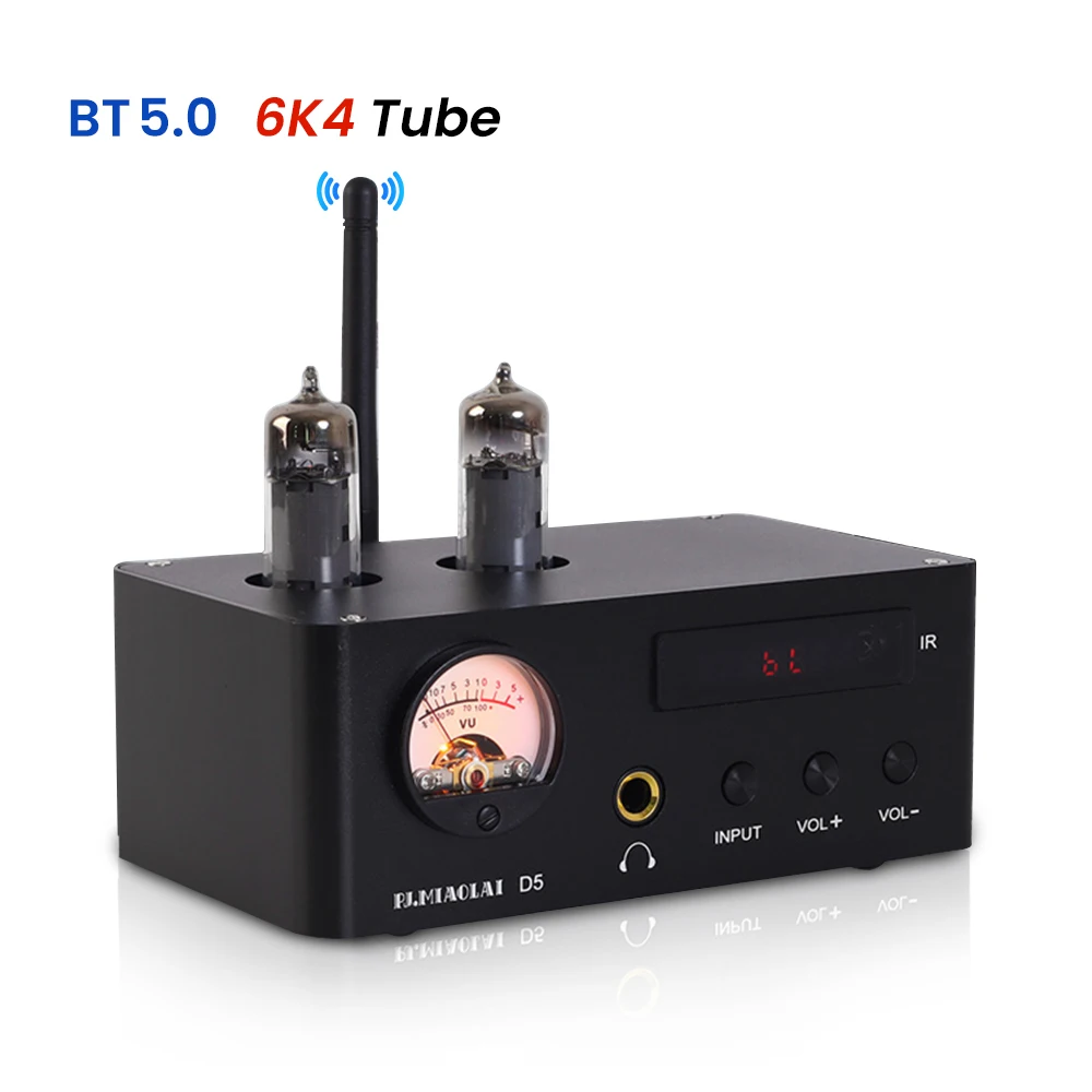 

PJ.MIAOLAI MA12070 Bluetooth 5.0 HiFi 6K4 Tube Power Amplifier Home Headphone Amplifier With VU Meter U Disk Playback 80W×2