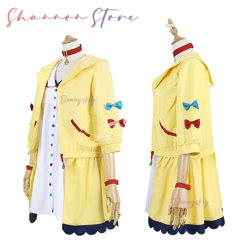 أنيمي Inugami Korone تأثيري كوسبفريه المرأة فستان لطيف معطف الزي الرسمي مجموعة اكسسوارات هالوين كرنفال ملابس الحفلات