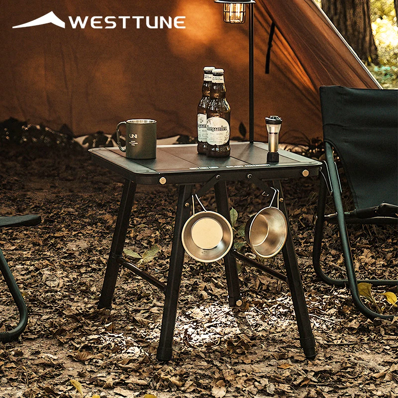 WESTTUNE Camping IGT Table en alliage d'aluminium hauteur réglable bureau de pique-nique IGT 1.5 unité extérieure multifonctionnelle BBQ Grill Table