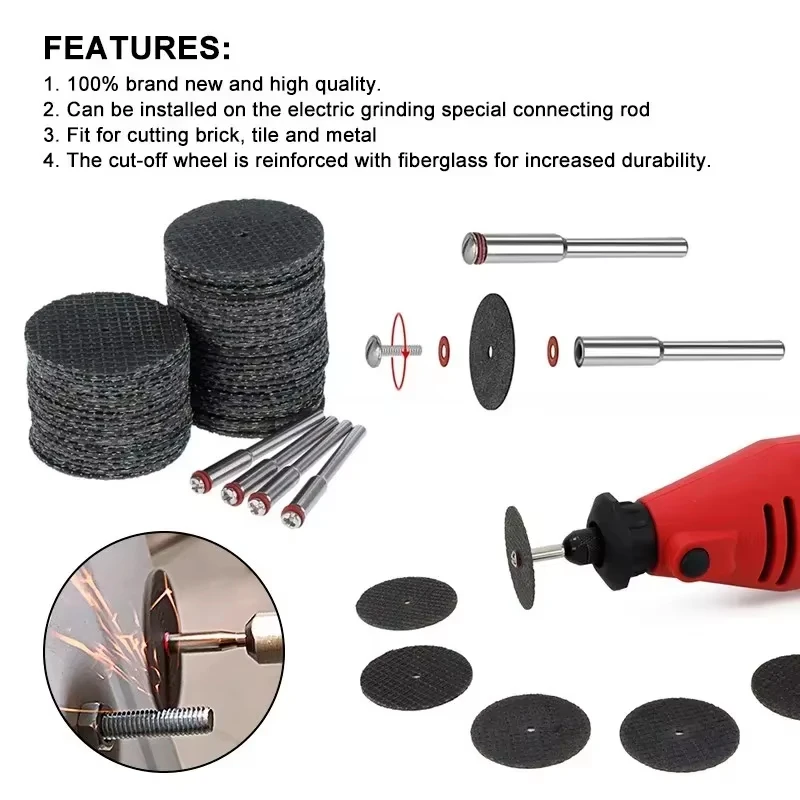 

12 pcs Abrasive Cutting Disc 32mm with Mandrels Grinding Wheels for Dremel Metal Cutting Rotary Tool Saw Blade 2025