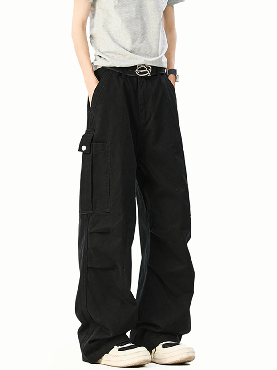 

SANSENJI мужские прямые брюки для спецодежды, повседневные свободные брюки с несколькими карманами в американском стиле ретро, весна-лето, новое поступление