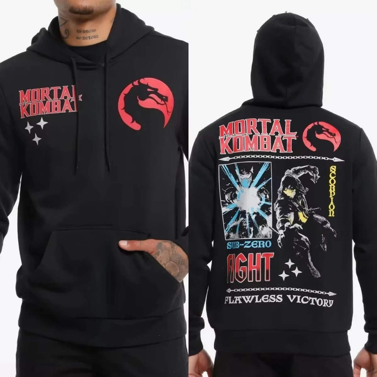 2026 New Cool Mortal Kombat Scorpion & Sub-Zero Hoodie Graphic Printing High-end Luxury Unisex Style Both of Men A