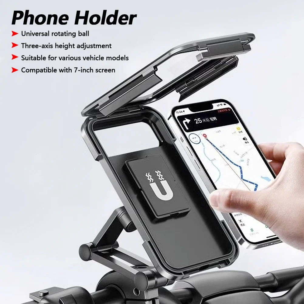 Universal Waterproof 360° Swivel Phone Mount for Motorcycle/Bike Adjustable GPS Holder for Cellphones & Navigation Apps