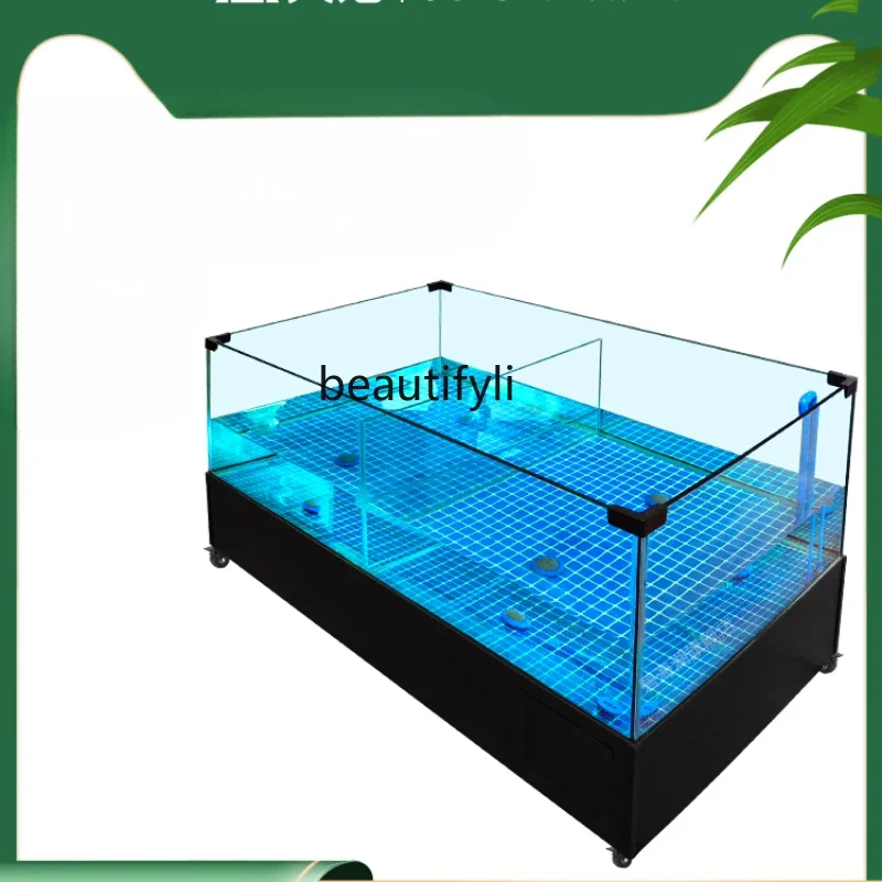 

L Mobile Seafood Pool Commercial Flat Layer Refrigerator Integrated Restaurant Seafood Fish Tank Supermarket Dedicated