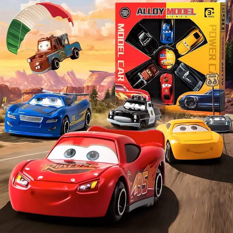 

Disney Cartoon Cars Alloy Car Lightning Mcqueen Original Model 3d Light Music Pull Back Lightning Mcqueen Children Kids Gift Toy