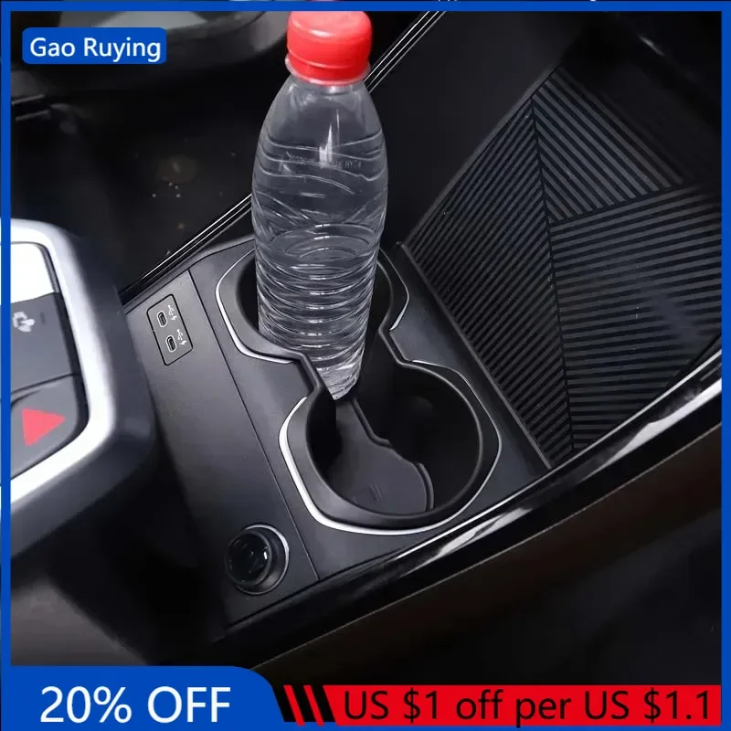 

Gao Ruying For BMW X1 IX1 U11 2023-2025 TPE Black Car Center Console Water Cup Holder Storage Box Trim Interior Car Accessories