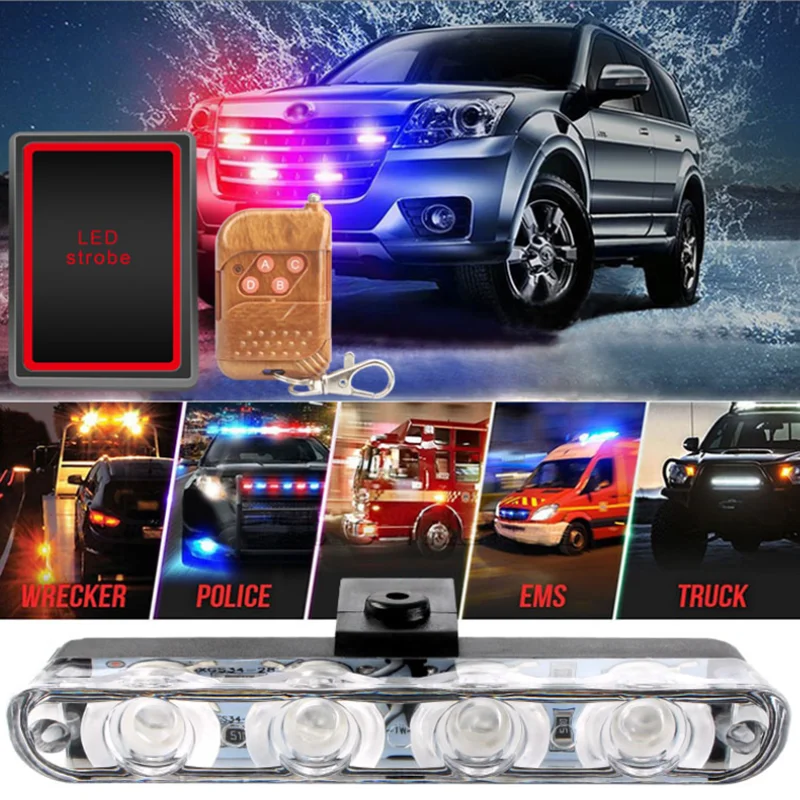 Wireless remote control, 8LED, one LED, two LED, network explosion flash lamp, warning lamp, four LED, six led, eight LED