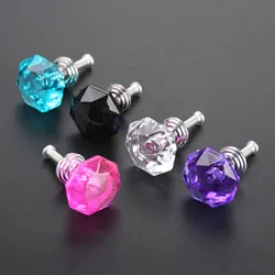 24mm Elegant Crystal Cabinet Door Knob Drawer Cupboard Wardrobe Pull Handle Transparent Furniture Mini Knobs and Handles