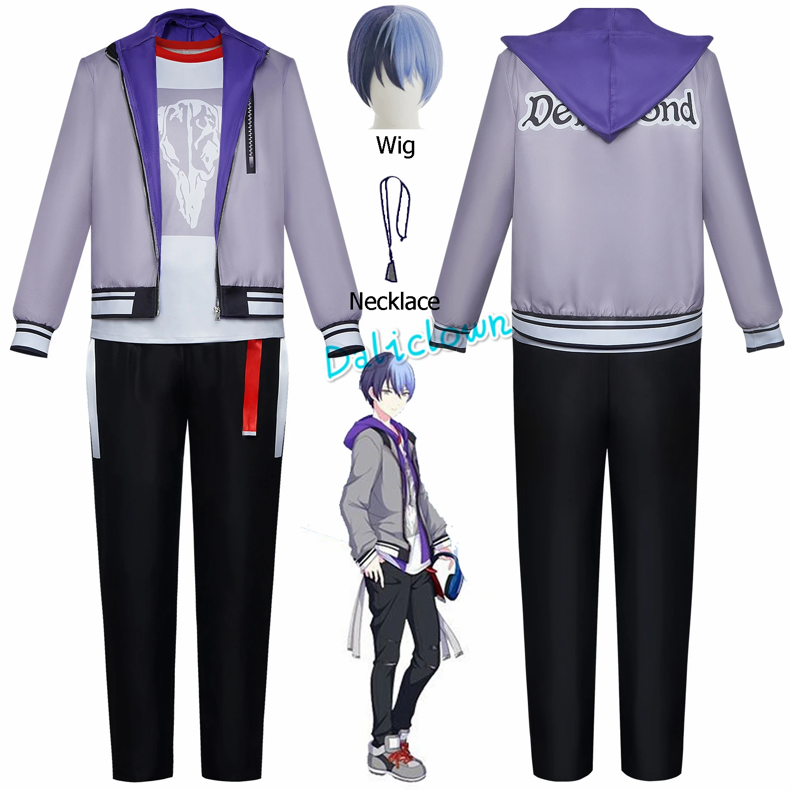 Aoyagi Toya Cosplay Costume Anime Project Sekai Colorful Stage Feat Miku PJSK BAD SQUAD BAD DOGS Cos Halloween Party Outfit Wig