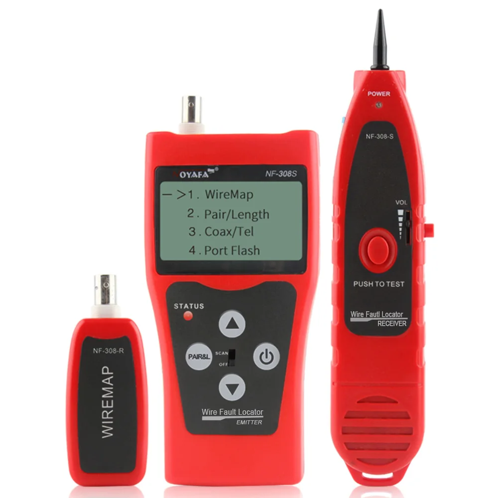 NOYAFA Wire Fault Locator for RJ45 RJ11 BNC and USB cable testing equipment Network Coax Cable tester instrument  NF-308S