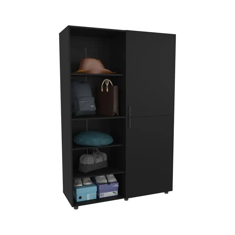 Armoire à 2 portes avec rangement ouvert – Design moderne et élégant pour l'organisation de la chambre à coucher et une utilisation efficace dans l'espace