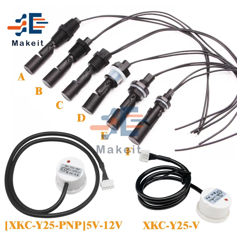 A B C D E F Type Water Level Sensor XKC-Y25-PNP XKC-Y25-V Low Pressure Switch Water Level Liquid Level Sensor Float Switch