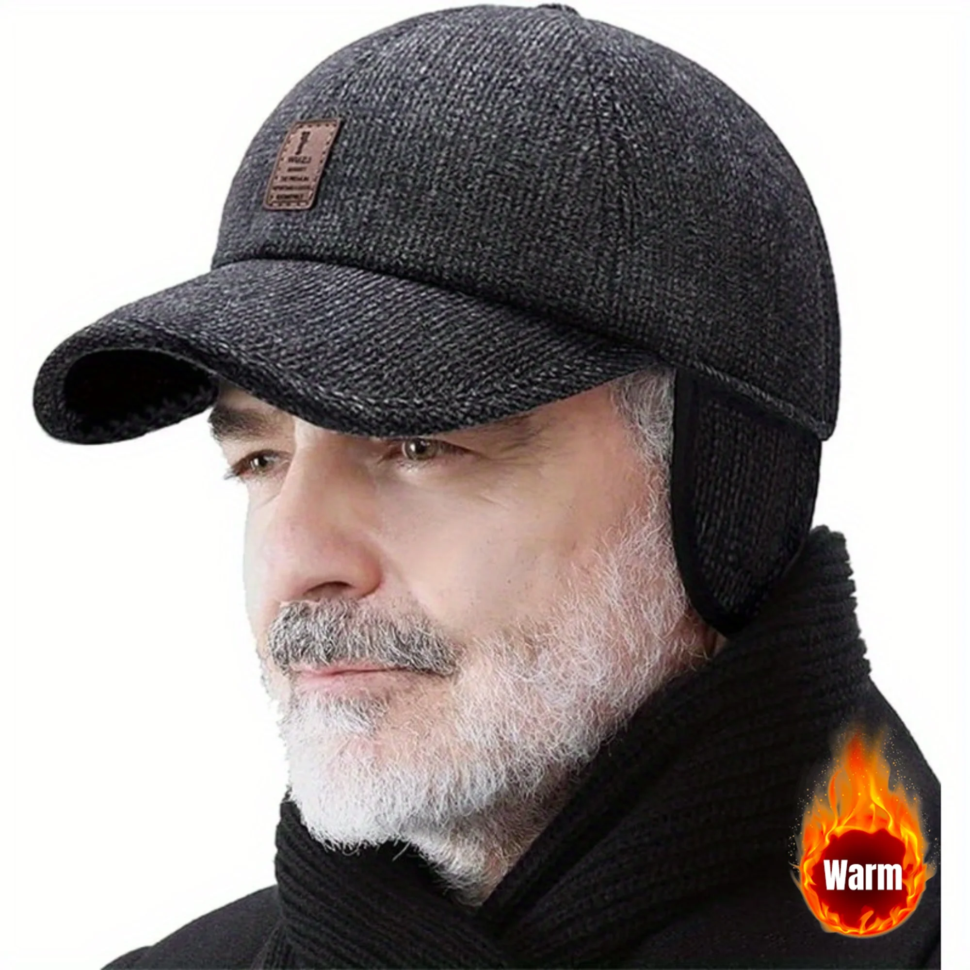 

Зимняя велосипедная шапка, теплая ветрозащитная утолщенная шерстяная вязаная защитная шапка для ушей, мужская регулируемая шапка-ушанка для спорта на открытом воздухе и пешего туризма