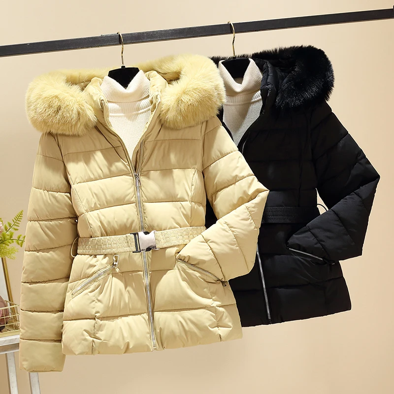 

Women's Winter All-matched Jacket 2025 Trend Solid Colour Simple Outerwear Female Stylish Leisure Waist-defining Thickened Coat