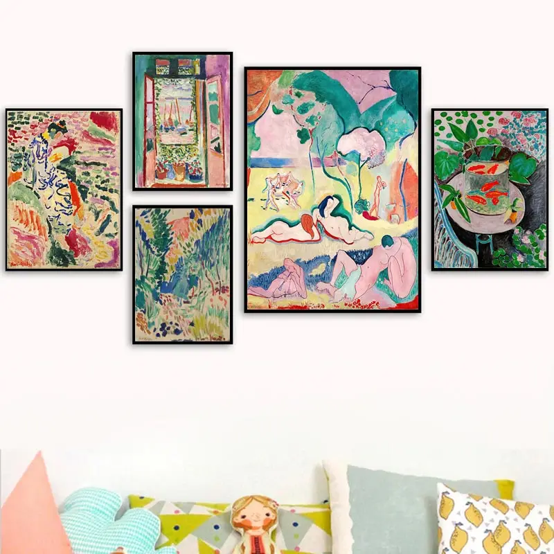 Matisse Retro Posters and Prints Abstract Landscape Wall Art Vintage Canvas Painting Wall Pictures for Living Room Home Decor
