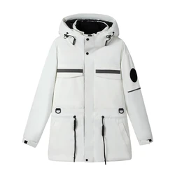 Elena Store Men White High Duck Parka Down Winter Warm  High Quality Thick Puffer Stand Thick Hat Fashion Jacket