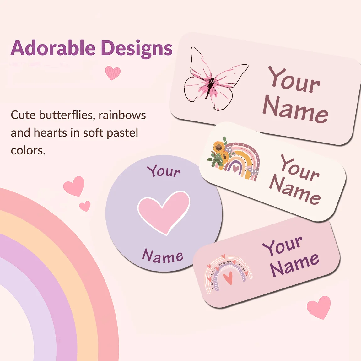 140pcs Custom Name Stickers, Waterproof Personalized Labels for Bottles, Lunch Boxes, Bags & Everyday Items