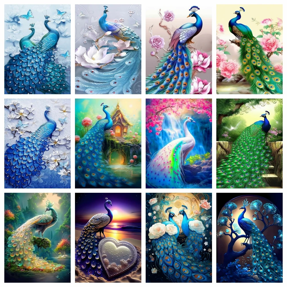 

2026 DIY Diamond Painting 5d Peacock Animal Rose Embroidery Sale Peony Flower Home Decor Rhinestones Diy Gift Rhinestones Diy