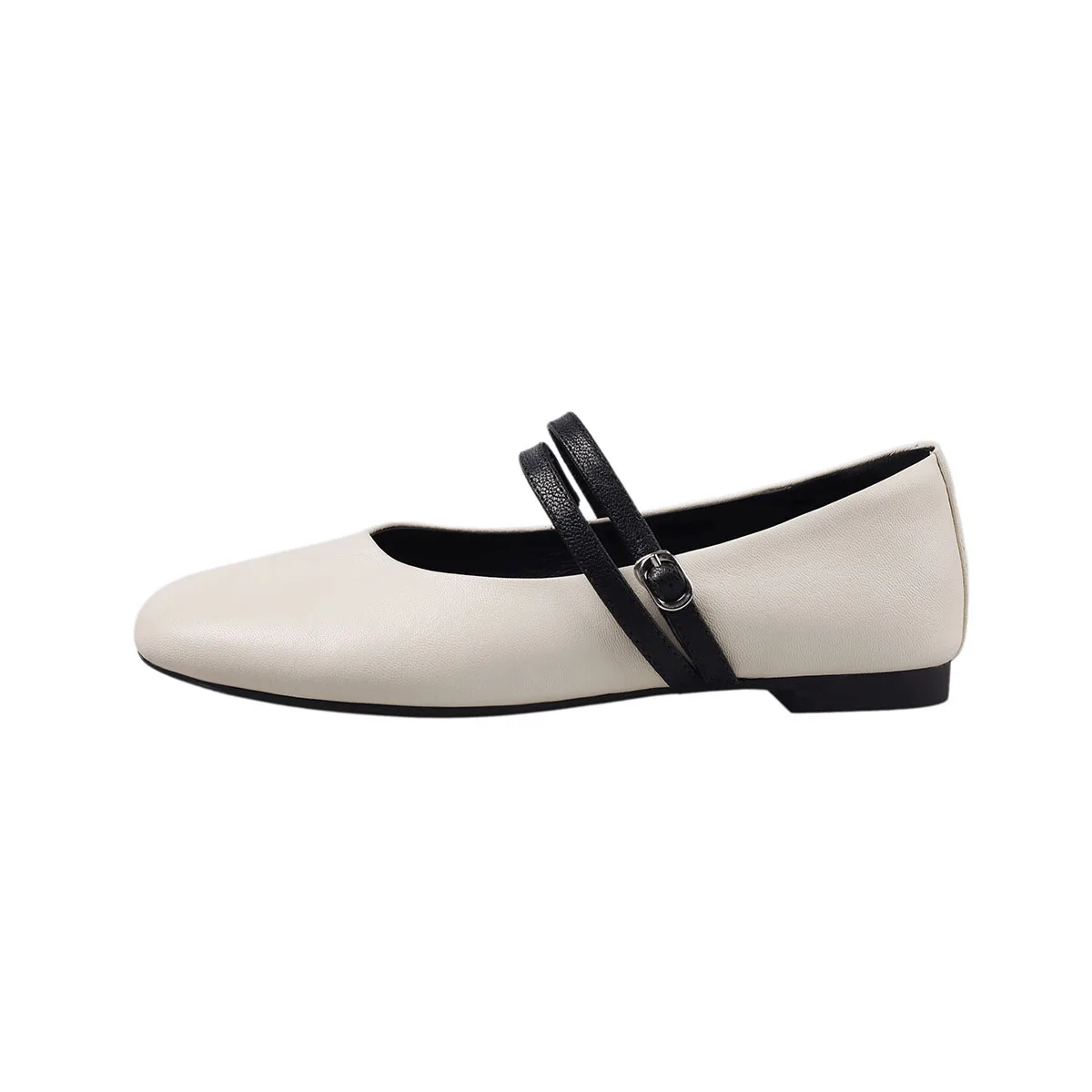 

Arden Furtado 2025 Autumn Sheepskin Mary Jane flats Round toe Low heel word-cingulate Single shoe Mixed Colors Commuter shoes