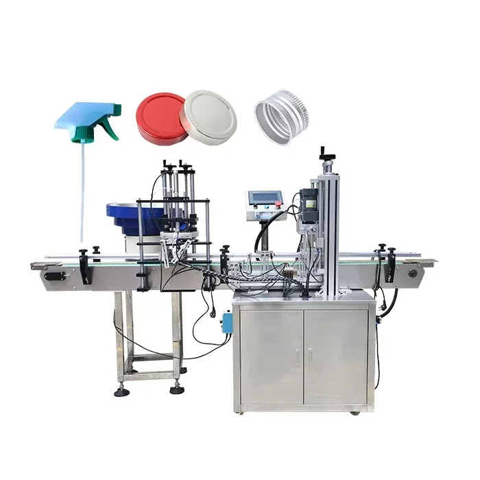 Automatic glass bottle perfume bottle spray round bottle capping machine